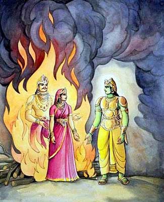 Sita stepped into fire, The Epic Ramayana