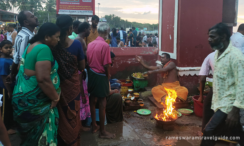 Tarpanam rituals-performed at agni theertham beach